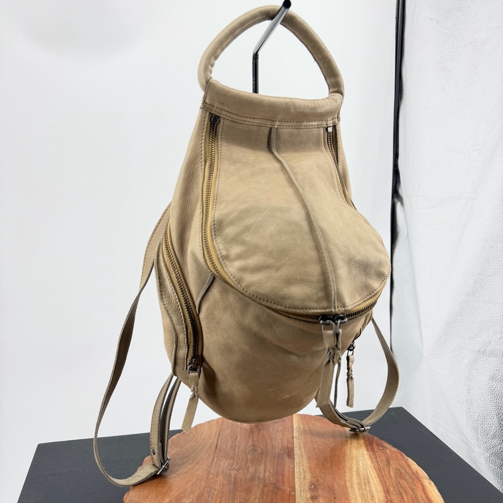 Cut N Paste beau taupe Distressed Genuine Leather Backpack purse